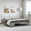 Image de vidaXL Cadre de lit métal sans matelas et tête de lit blanc 183x213 cm