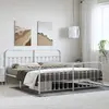 Image de vidaXL Cadre de lit métal sans matelas et pied de lit blanc 183x213 cm