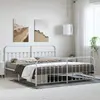 Image de vidaXL Cadre de lit métal sans matelas et pied de lit blanc 193x203 cm
