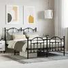 Image de vidaXL Cadre de lit métal sans matelas avec pied de lit noir 140x190cm