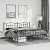 Image de vidaXL Cadre de lit métal sans matelas avec pied de lit noir 183x213cm