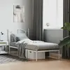 Image de vidaXL Cadre de lit métal sans matelas avec tête de lit blanc 90x190cm