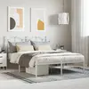 Image de vidaXL Cadre de lit métal sans matelas et tête de lit blanc 140x200 cm