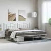 Image de vidaXL Cadre de lit métal sans matelas et tête de lit blanc 193x203 cm