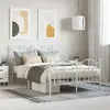 Image de vidaXL Cadre de lit métal sans matelas et pied de lit blanc 120x200 cm