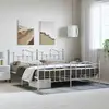 Image de vidaXL Cadre de lit métal sans matelas et pied de lit blanc 193x203 cm