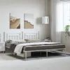 Image de vidaXL Cadre de lit métal sans matelas et tête de lit blanc 193x203 cm