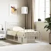 Image de VidaXL Cadre de lit métal avec pied - Blanc 90x200 cm