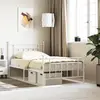 Image de vidaXL Cadre de lit métal sans matelas et pied de lit blanc 107x203 cm