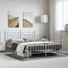 Image de vidaXL Cadre de lit métal sans matelas et pied de lit blanc 183x213 cm