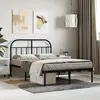 Image de vidaXL Cadre de lit métal sans matelas avec tête de lit noir 120x190cm