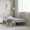 Image de vidaXL Cadre de lit métal sans matelas et tête de lit blanc 107x203 cm