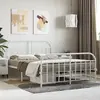 Image de vidaXL Cadre de lit métal sans matelas et pied de lit blanc 140x190 cm
