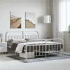 Image de vidaXL Cadre de lit métal sans matelas et pied de lit blanc 183x213 cm