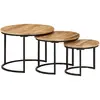 Image de vidaXL Tables gigognes 3 pcs bois de manguier massif brut