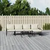 Image de vidaXL Salon de Jardin 6 pcs Acier Coussins Sable