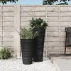 Image de vidaXL Jardinière et intérieur amovible anthracite aspect rainuré