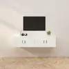 Image de vidaXL Meubles TV Muraux 2 pcs Blanc