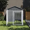 Image de vidaXL Niche chien avec cour 117x201x123 cm - Anthracite