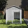 Image de vidaXL Niche chien avec cour 117x201x123 cm - Gris clair