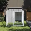 Image de vidaXL Niche chien avec cour 110x201x110 cm - Gris clair