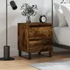 Image de vidaXL Table de Chevet Chêne Fumé - Bois d'Ingénierie