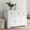 Image de vidaXL Buffet BODO - Blanc 115,5x44x80 cm Bois massif de pin
