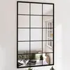 Image de vidaXL Miroirs muraux 4 pcs - Noir Métal 100x60 cm