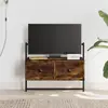 Image de vidaXL Meuble TV mural chêne fumé