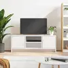 Image de vidaXL Meuble TV blanc 102x30x37,5 cm