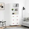 Image de vidaXL Buffet haut Blanc 69,5x34x180 cm