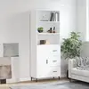 Image de VidaXL Buffet Haut Blanc 69,5x34x180cm