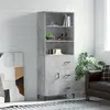 Image de vidaXL Buffet haut Gris béton - 69,5 x 34 x 180 cm