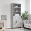 Image de vidaXL Buffet haut gris béton 69,5x34x180 cm