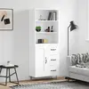 Image de vidaXL Buffet haut 69,5x34x180 cm - Blanc