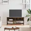 Image de vidaXL Meuble TV chêne fumé 100x35x45 cm