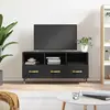 Image de vidaXL Meuble TV noir fer
