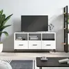 Image de vidaXL Meuble TV Blanc Bois d'ingénierie