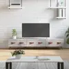 Image de VidaXL Meuble TV gris béton - Bois d'ingénierie