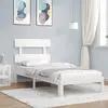 Image de vidaXL Cadre de lit bois de pin massif 90x200 cm - Blanc