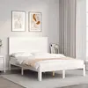 Image de vidaXL Cadre de lit sans matelas blanc 120x200 cm bois de pin massif