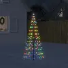 Image de vidaXL Sapin de Noël sur mât de drapeau 200 LED 180 cm
