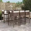 Image de VidaXL Ensemble de bar de jardin 7 pcs - Marron Poly Rotin