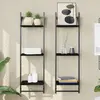 Image de VIDAXL Étagères murales 3 niveaux avec barres 2 pcs - Noir