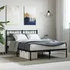 Image de vidaXL Cadre de lit métal sans matelas avec tête de lit noir 120x200cm