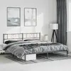Image de vidaXL Cadre de lit métal sans matelas avec tête de lit noir 193x203cm