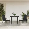 Image de vidaXL Ensemble à manger jardin 3 pcs - Noir textilène