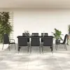 Image de vidaXL Ensemble jardin 9 pcs - Noir