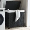Image de vidaXL - Panier à linge résine tressée