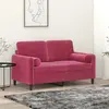 Image de Vidaxl Canapé 2 places - Bordeaux - 120 cm Velours